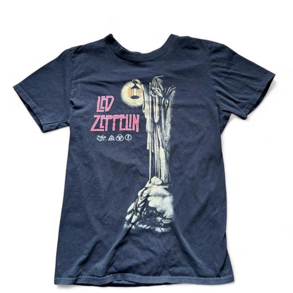Led Zeppelin Black Graphic Short Sleeve Tee - Vintage Band Shirt